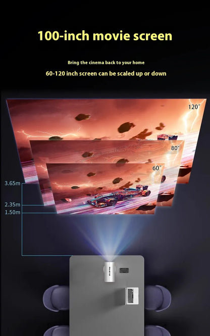 Portable Smart HD Projector with WiFi & Screen Mirroring