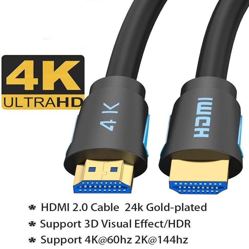 4K HDMI Cable HDMI 2.0 Ultra HD Audio Wire HDMI Splitter Digital Cord High Speed 18Gbps HDMI 2.0 Cable 4K HDR 2160P For TV  Projector Laptops Gaming