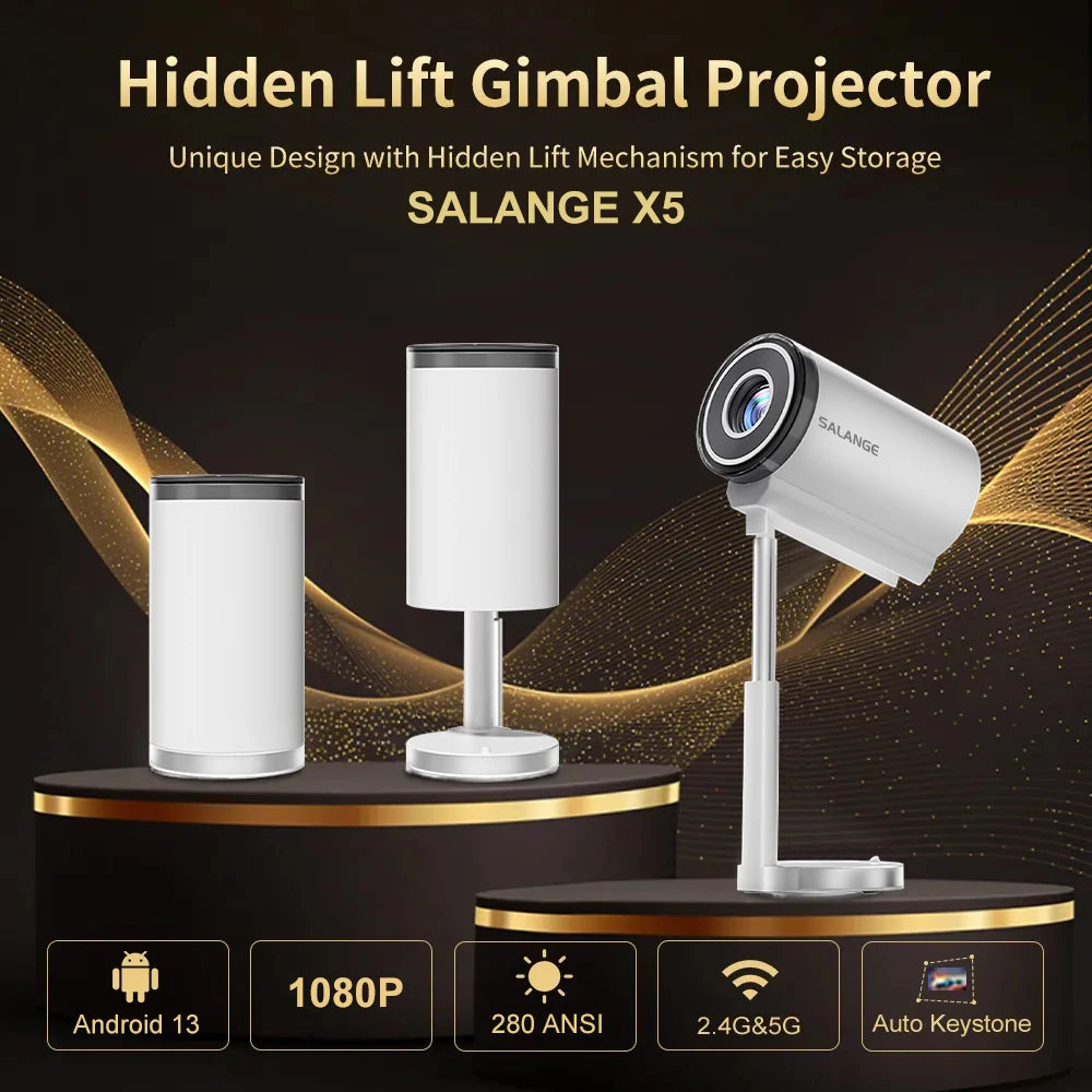 Portable Smart HD Projector with WiFi & Screen Mirroring