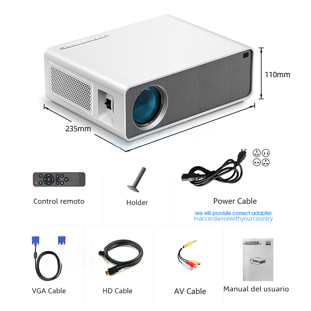 AKEY7 1080P LED Projector 7500 Lumens 4K Support