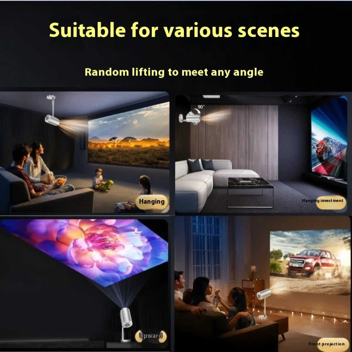 Portable Smart HD Projector with WiFi & Screen Mirroring